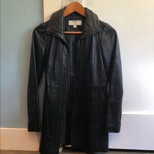 Anne Klein Women's Sleek Black Leather Jacket